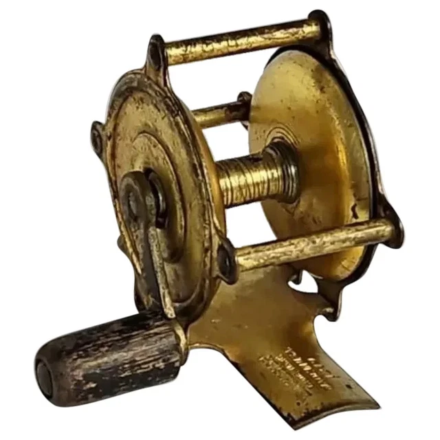 Moulinet De Pêche Ancien G. RITTER New York 1886 - Laiton Et Bois - Collection Rare