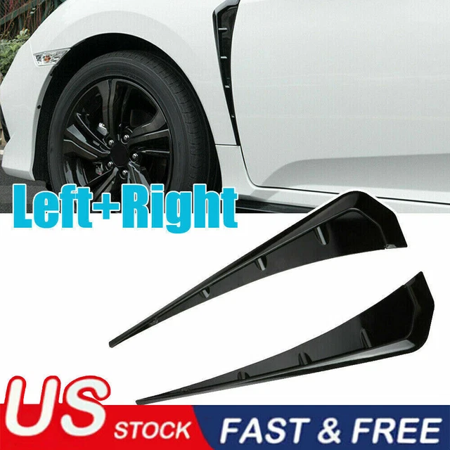 2Pcs Universal Carbon Fiber Car Exterior Side Fender Vent Air Wing Cover Trim US