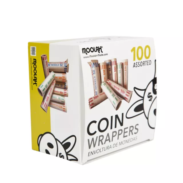 100 Count MOOLAH Assorted Coin Wrappers