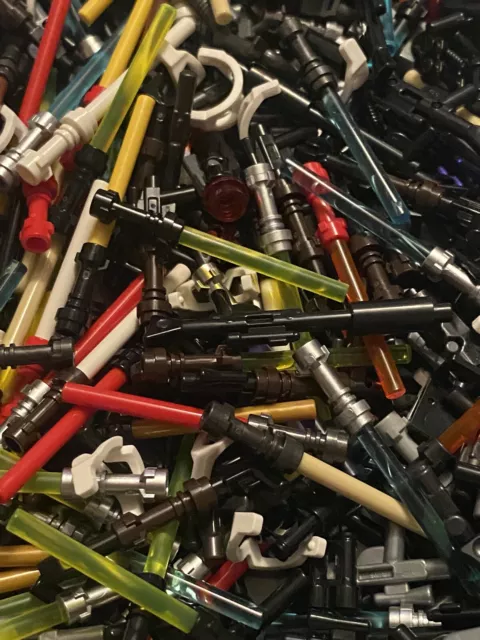 Lot of 15 Random Lego Star Wars Accessories Blaster Lightsaber Weapons Gun More