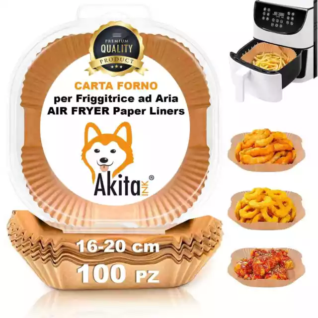 Carta per Friggitrice ad Aria Antiaderente 100 Fogli Quadrata Forno 16-20 cm