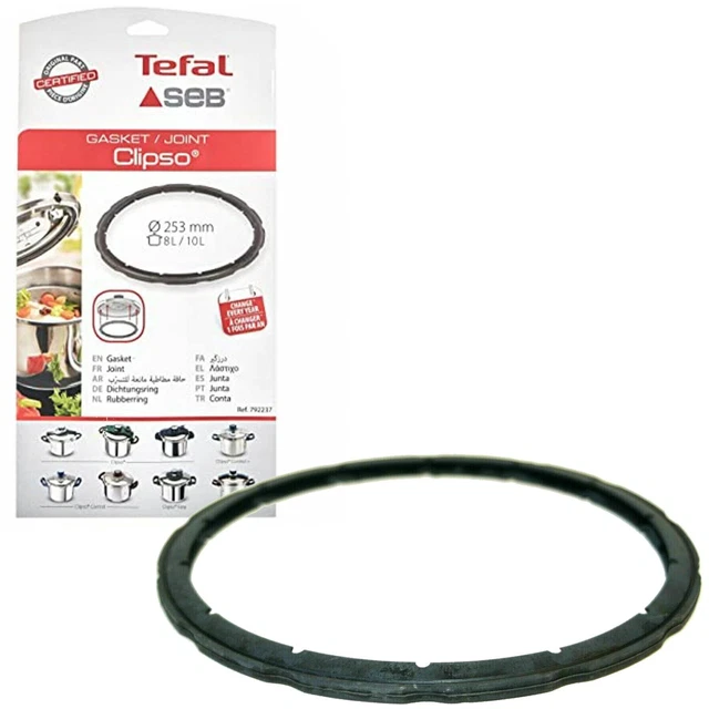 Tefal 8L 10L Clipso Pressure Cooker 253mm Rubber Gasket Seal Anneau Genuine x 2 2