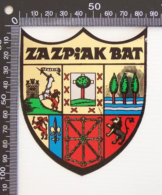 Vintage Basque Country Crest Zazpiak Bat Souvenir Car Truck Luggage Sticker