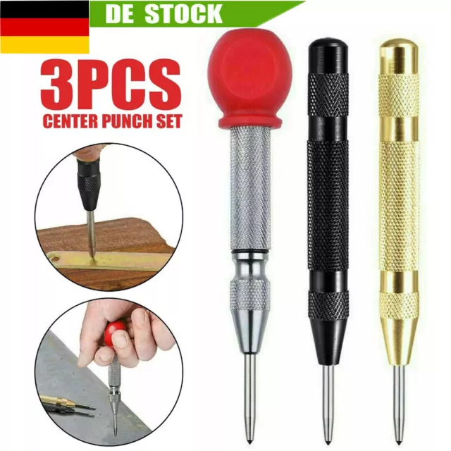 3er Körner Automatik Selbstschlagender Spitz Automatischer-Ankörner Punch Set DE