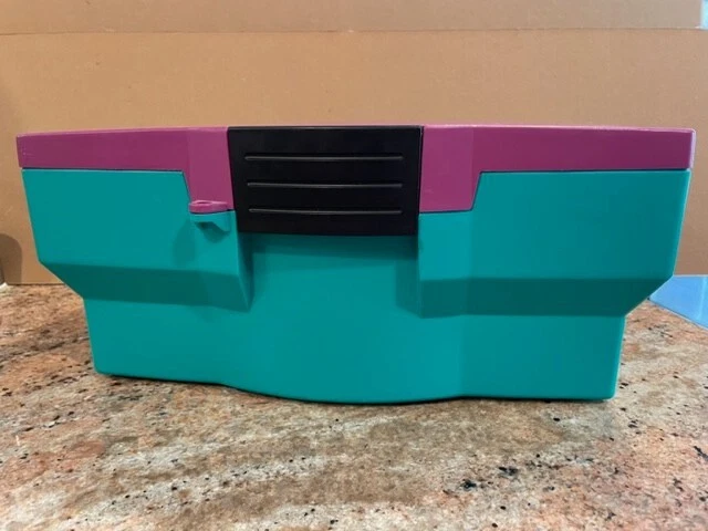 Bolso de Mano Artesanal Fellowes Vintage Años 90 Azulado/Púrpura con Bandeja RARO - ¡Solo uno en eBay!
