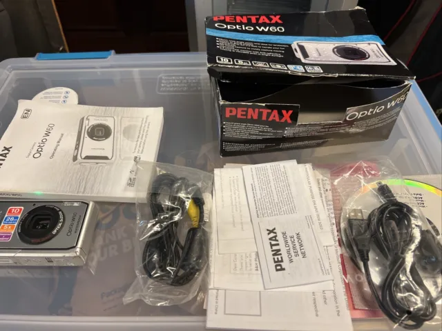 Pentax Optio W60 10.0 MP Digital 5x Optical Zoom Waterproof Camera Silver