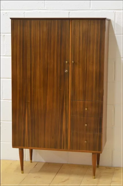 vintage wardrobe Uniflex mid century danish design walnut 50`s UK DELIVERY