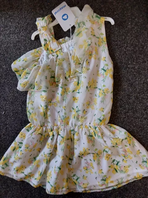 Sale New Girls  Mayoral Yellow Playsuit Style 3842 Size 9 Years