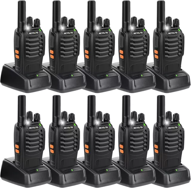 Retevis H777Plus Walkie Talkies FRS Long Range CTCSS/DCS 2W Two Way Radios 10pcs