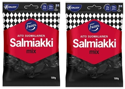 918927  1 X 180G Bag Fazer Autp Suomalainen Salmiakki Mix Salt Liquorice
