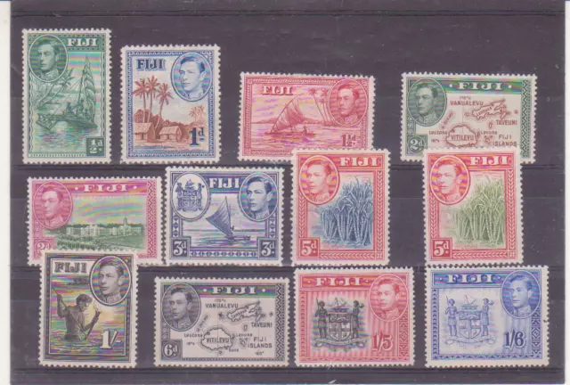 FIJI STAMPS 1938 GOERGE V1 PICTOTORIAL DEFINITIVES SET TO 1/6d, F/MM, CV £60.00+