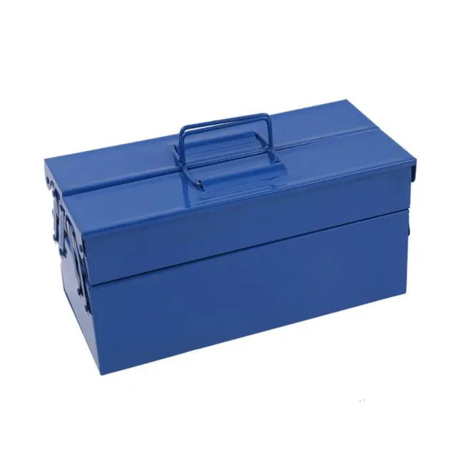 Metal Toolbox Portable 2-layer Cantilever Steel Tool Box Tool Storage Organizer
