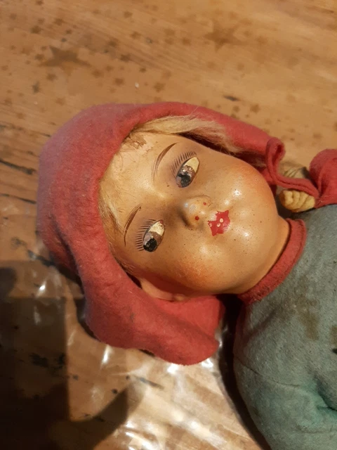 Ancienne Poupée Raynal En Feutrine Communiante 40 Cm