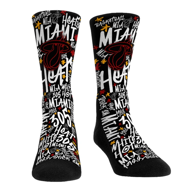 Unisex Rock Em Socks Miami Heat Graffiti Crew Socks