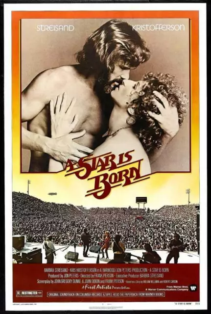 A STAR IS BORN Movie POSTER 27 x 40, Barbra Streisand, Kris Kristofferson, B