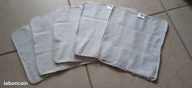 Lot de 5 absorbants en coton biologique pour couches lavables Hamac - taille 1