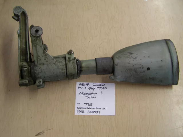 1946-49 Johnson Seahorse TD 20 5 HP Outboard Midsection and Swivel T65