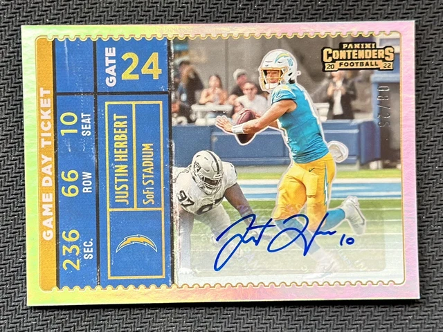 2022 Contenders Game Day Ticket AUTO HOLO Justin Herbert #GDT-JHE 8/25 SSP