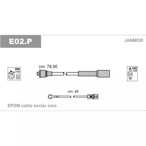 JANMOR Kit de câbles d'allumage pour FIAT E02.P