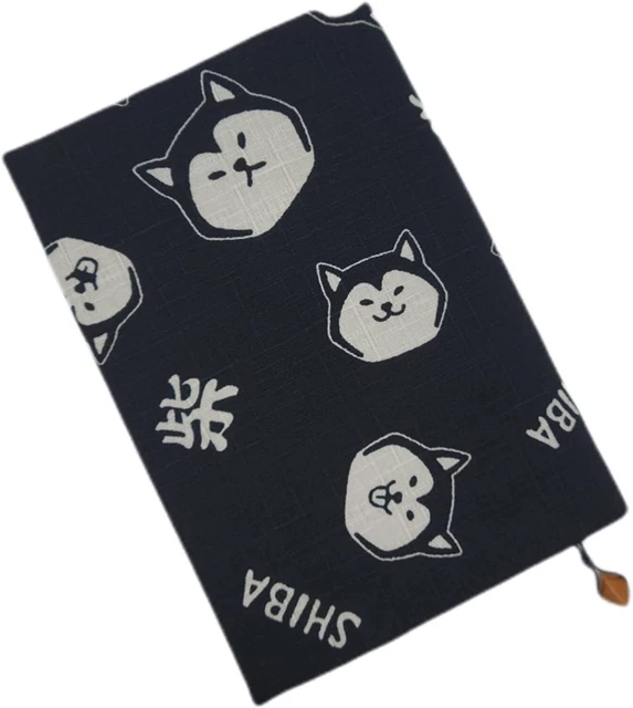 Book cover Shiba Inu pattern paperback book Size Abacus ball with bookmark Handm