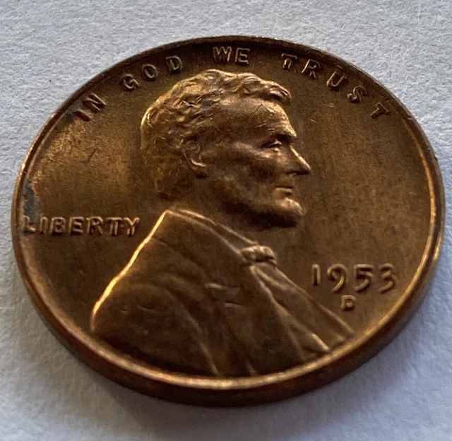 1953-D 1C RD Lincoln Wheat Cent Penny Gem BU Red Uncirculated Condition
