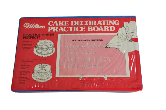 Mesa de práctica de decoración de pasteles Wilton vintage 1976