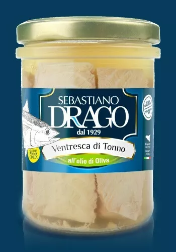 Ventresca Di Tonno Drago In Olio Di Oliva 1 Bocce In Vetro Da Gr 200 Conserve