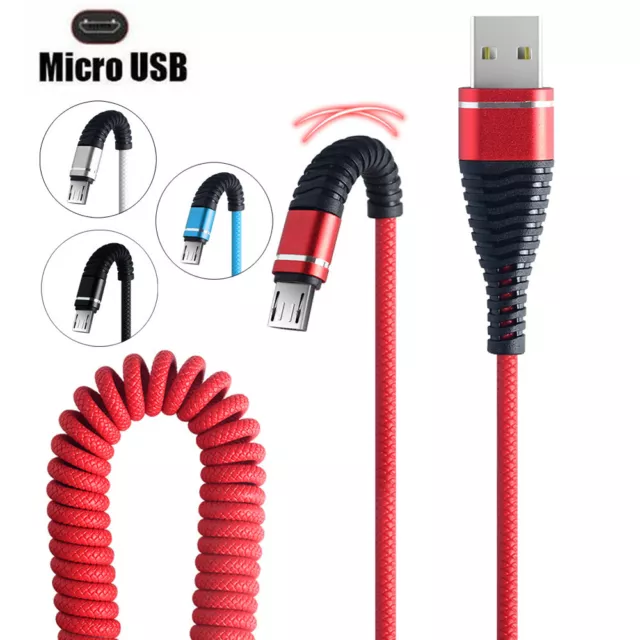 Micro USB Fish Tail Spring Durable Cable Data Fast Charging For Android Phone