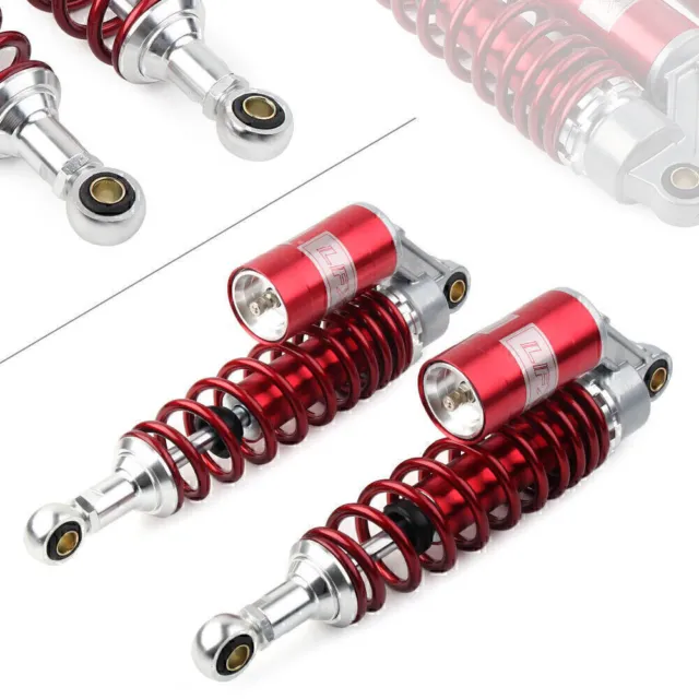 Pair Red Universal 320mm 12.6" Clevis End Motorcycle Rear Air Shock Absorber