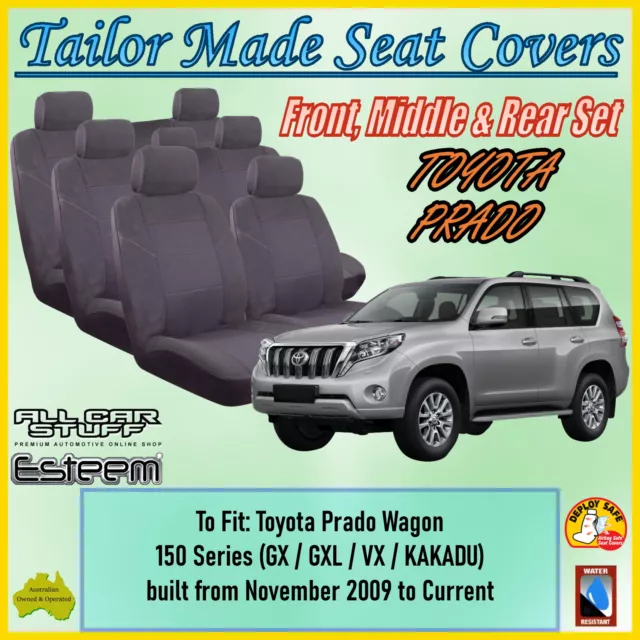 Tailor Made Seat Covers for Toyota Prado 150 Series (3 Rows): 11/2009 to Current