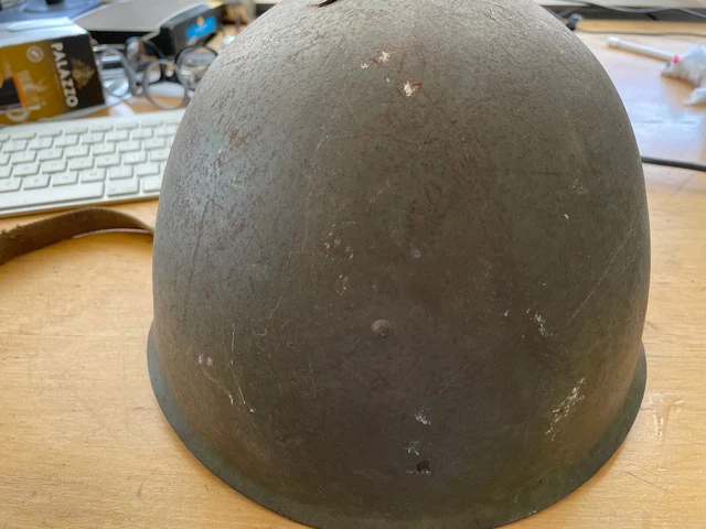 Original sowj. russ. Stahlhelm SSH 39 2. Weltkrieg mit Einschuss Bj. 1940 11