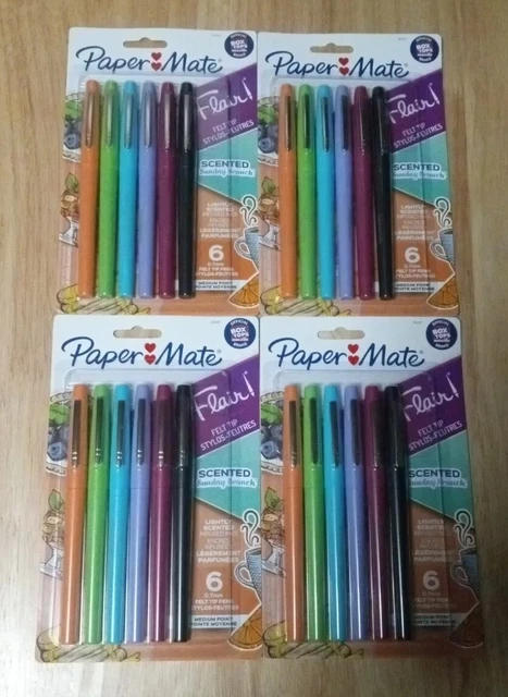 Lote de 4 bolígrafos con punta de fieltro perfumada brunch de papel mate estilo estilo .7 mm tintas infundidas