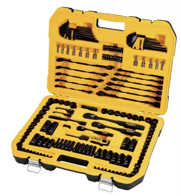 DEWALT 184 PIECE Mechanics Tool Kit Spanner Drive Socket Ratchet Set ...