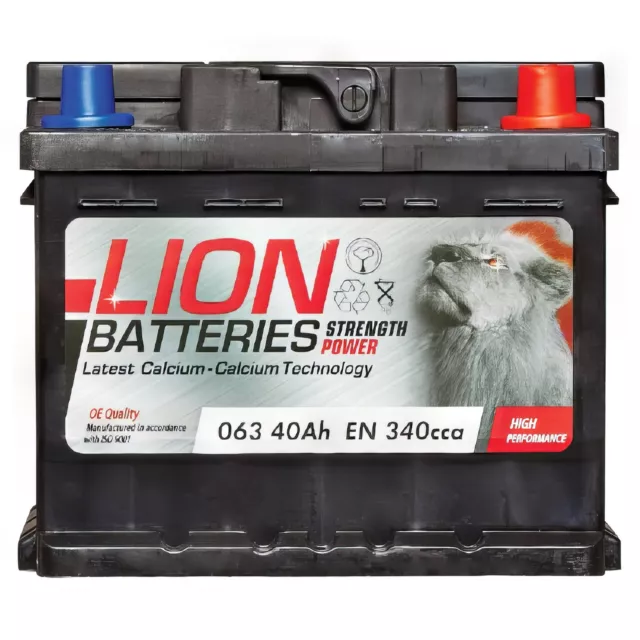 Lion Car Battery 063 12V 3 Year Guarantee 40AH 340CCA 0/1 B13 444770631