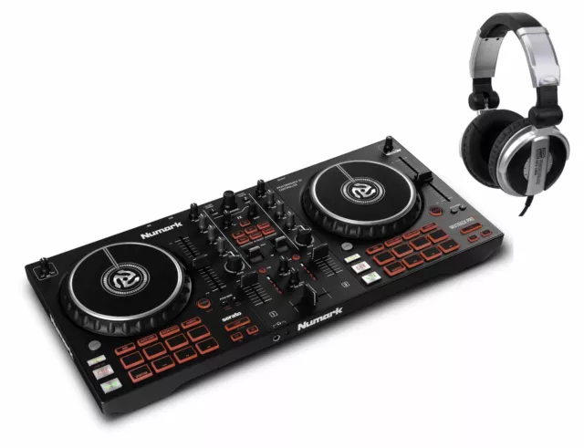 Numark Mixtrack Pro FX 2-Deck DJ-Controller Set Effektpaddeln Software Kopfhörer