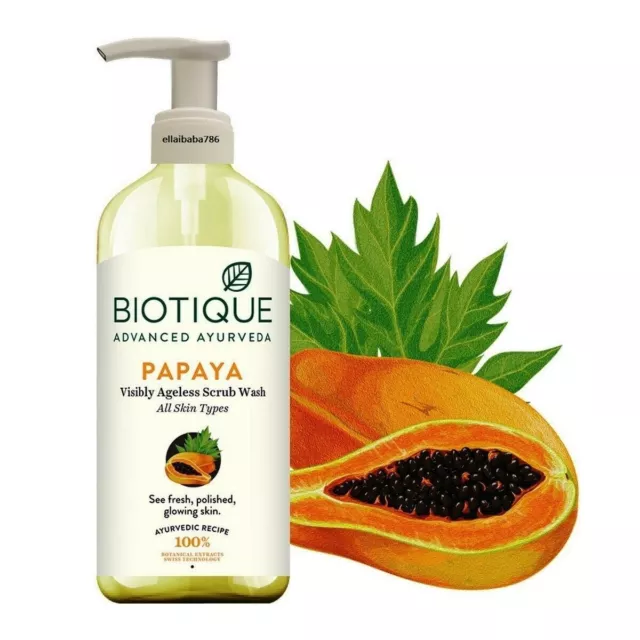 Biotique Advanced Ayurveda Papaya Visibly Ageless Scrub Wash All Skin Type 200ml