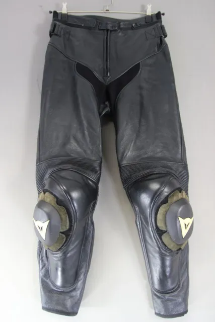 Dainese Black Leather Biker Trousers With Armour/Knee Sliders: Waist 28"/Leg 30"