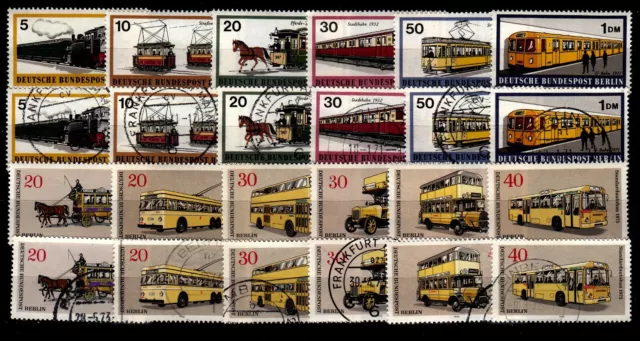 Berlin 1971/1973: 379 - 384 + 446 - 451, Berl. Verkehrsmittel postfr. + gestemp.