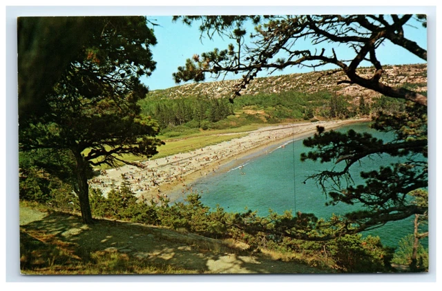 Postcard Sparkling clean Sand Beach beside Ocean Drive, Bar Harbor, Maine A10
