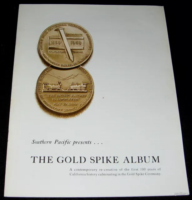 SOUTHERN PACIFIC RAILROAD 1969 GOLD SPIKE 100th ANNIVERSARY ART ALBUM & MEMORIAL