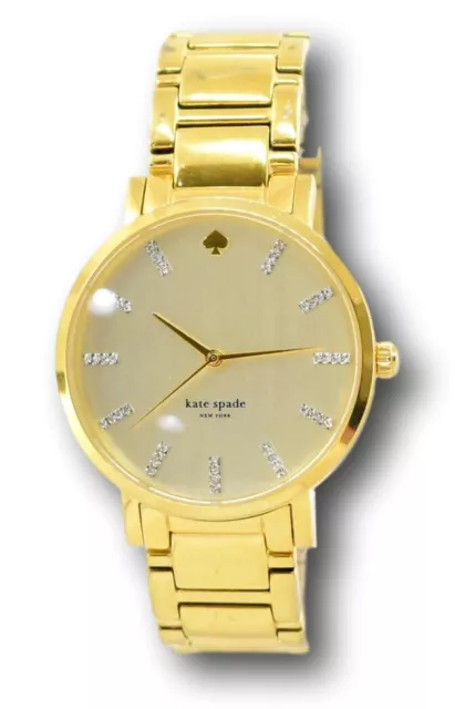 KATE SPADE Gramercy Womens 34mm Champagne Dial Gold-plated Ladies Watch 1YRU0096