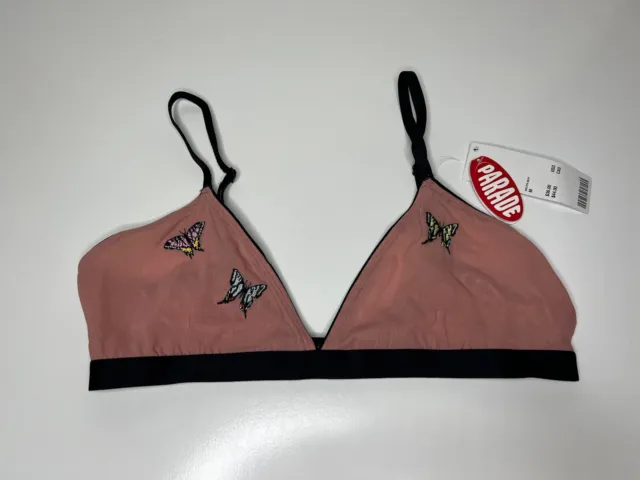 Parade Triangle Silky Mesh Butterfly Bralette Size Medium New