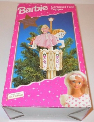 BARBIE CAROUSEL TREE Topper Christmas Star Horse Electric Moves Mattel