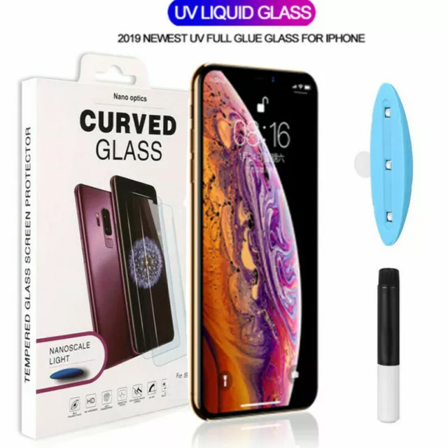 Proteggi schermo vetro temperato UV 6D colla completa per iPhone XS Max telefono XR XS X