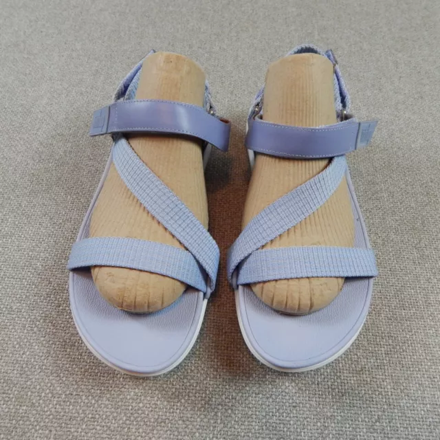 FitFlop Shoe Womens Size 10 Baby Blue Cross Strap Sandals Adjustable Support