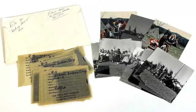 Native American Indian REAL Photo & Negatives LOT 1953 Sheridan WY Festival