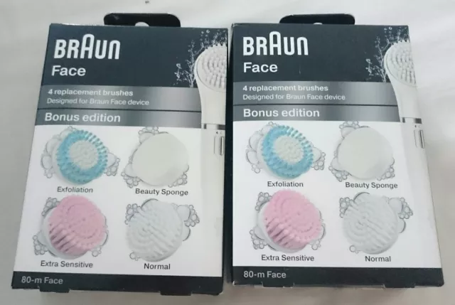 Braun Silk-Epil Face 80-M Bonus Edition 4er-Pack x2 Ersatzbürsten Mine