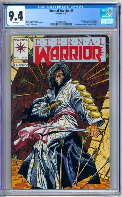 Eternal Warrior 4 CGC Graded 9.4 NM 1st Bloodshot Valiant Comics 1992
