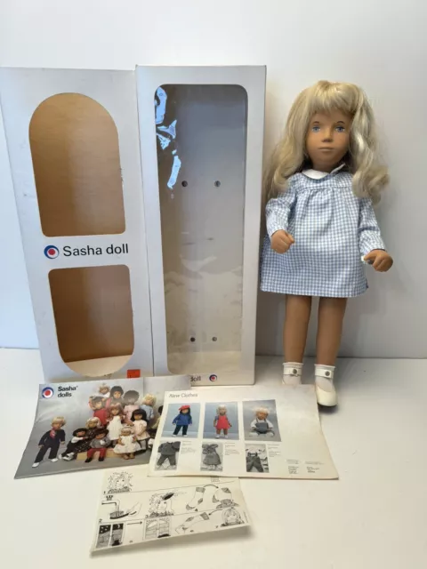 Vtg Sasha Doll 107 - Blonde Gingham Dress Wrist Tag Trendon England