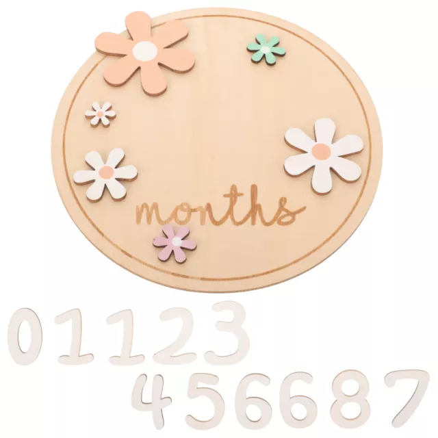 Baby Month Cards Arts Crafts Infant Photo Props Wooden Sign
